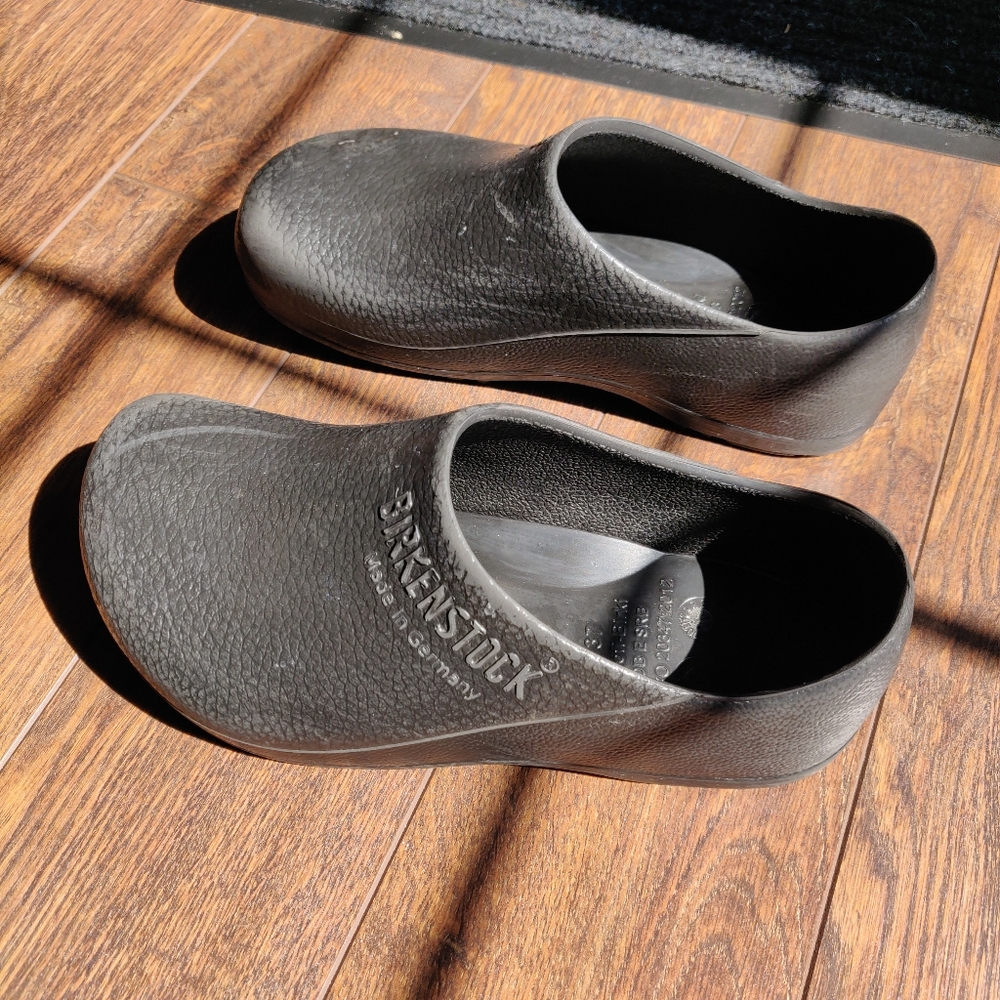 Birkenstock Unisex Black Profi Birki's Clogs size 37, 6-6.5